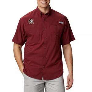 Columbia PFG Maroon Florida State Seminoles FSU Short Sleeve Fishing Shirt